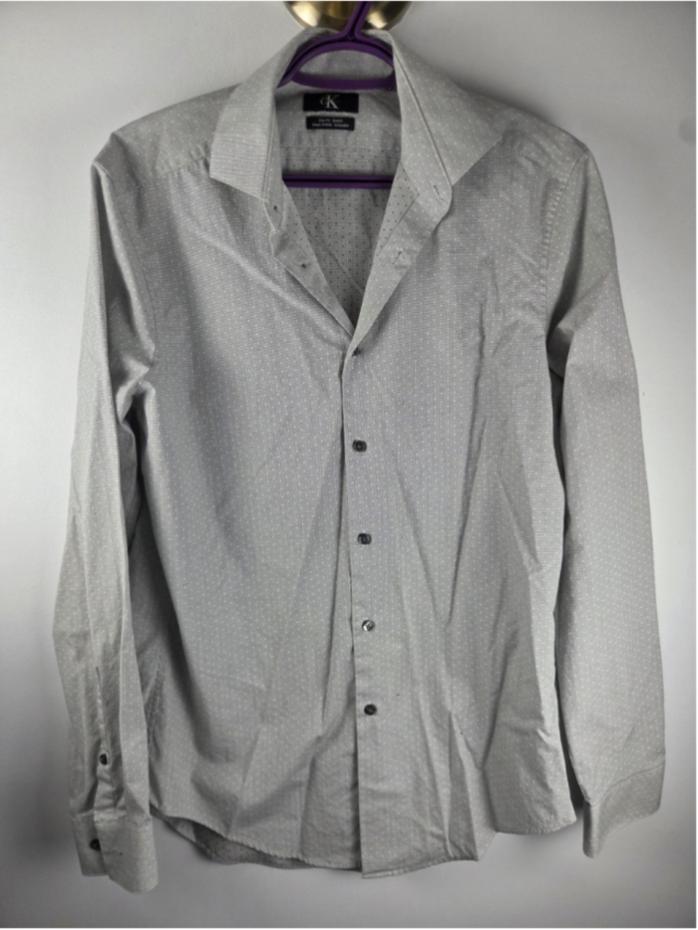 Calvin Klein Slim Fit Stretch Men's Long Sleeves Shirt 15,5 34/35 Medium...